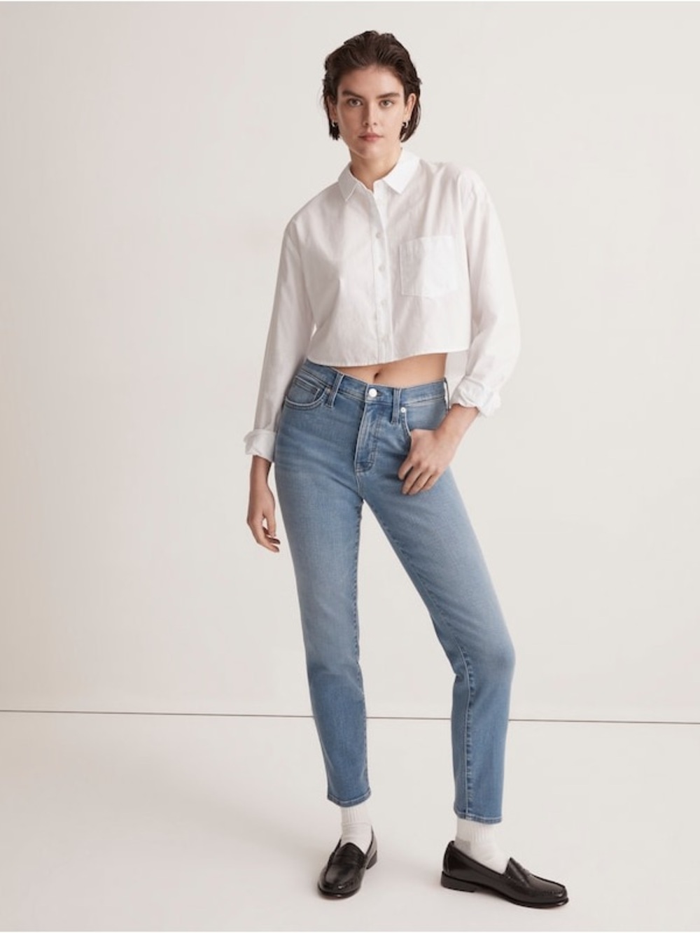 Madewell Mid-Rise Stovepipe Jeans in Skyford Wash